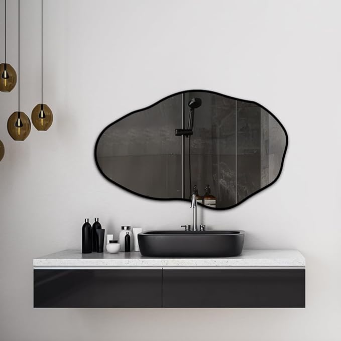 Espejo rectangular de pared Topdeco 1 de 1.2m x 40cm marco negro